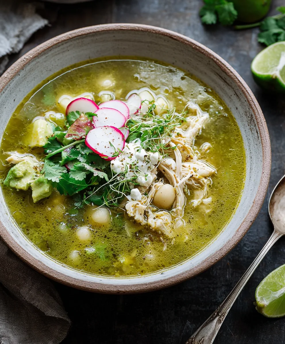 Authentic Chicken Pozole Verde-Easy Mexican Green Soup