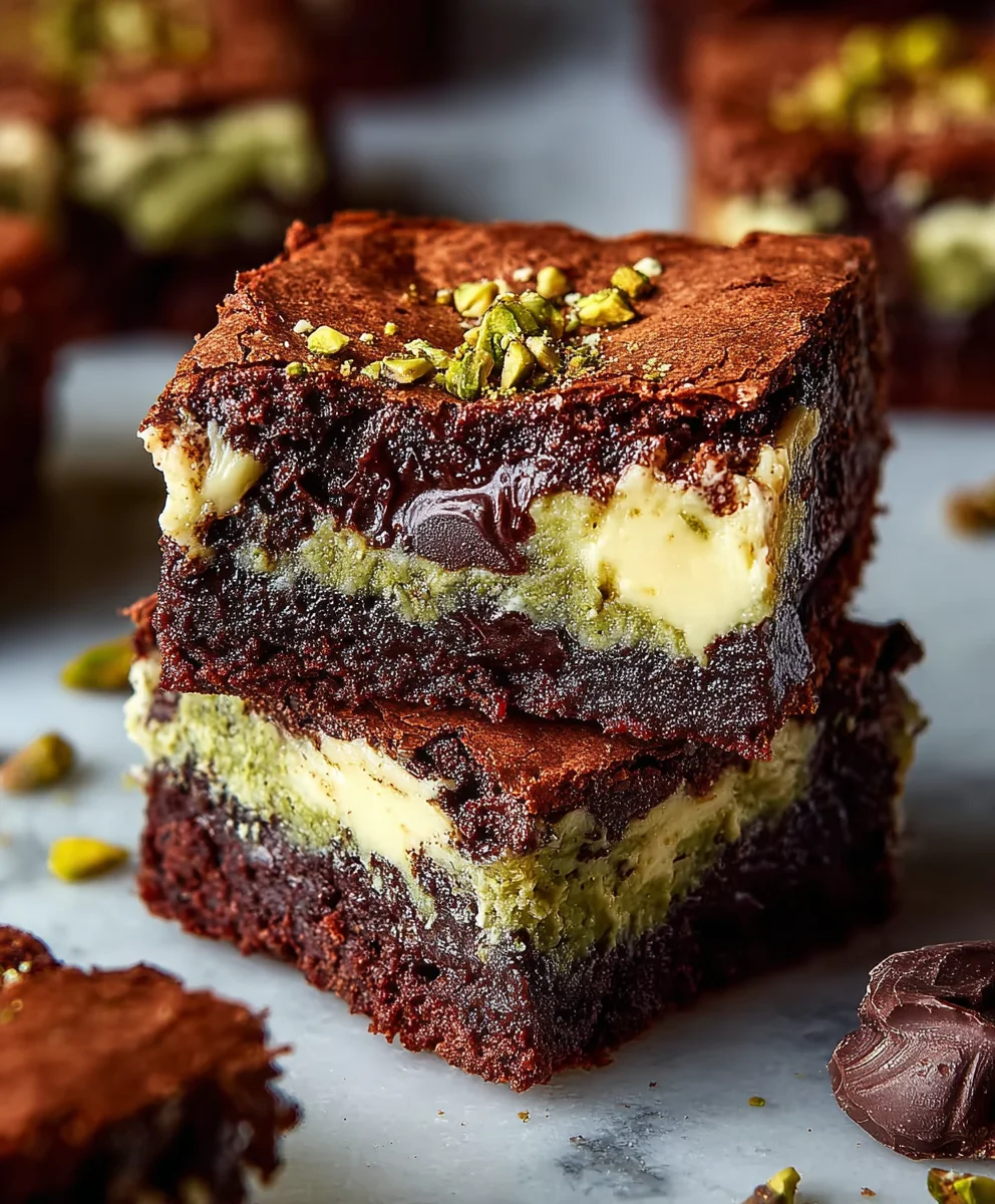 Pistachio Cheesecake Brownies Recipe-Decadent Dessert