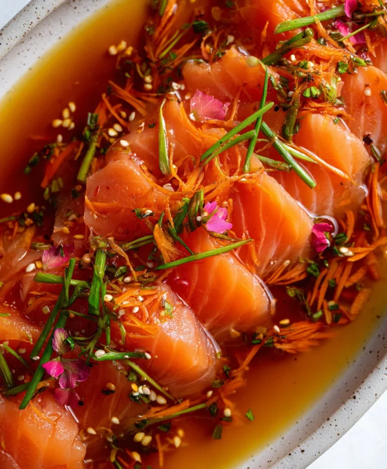 Spicy Salmon Crudo-Fresh Carrot Salad Recipe