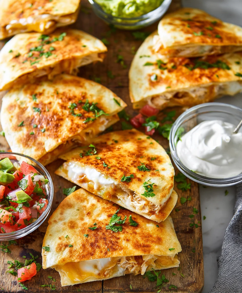 Easy Mini Chicken Quesadillas- Quick & Cheesy Bites