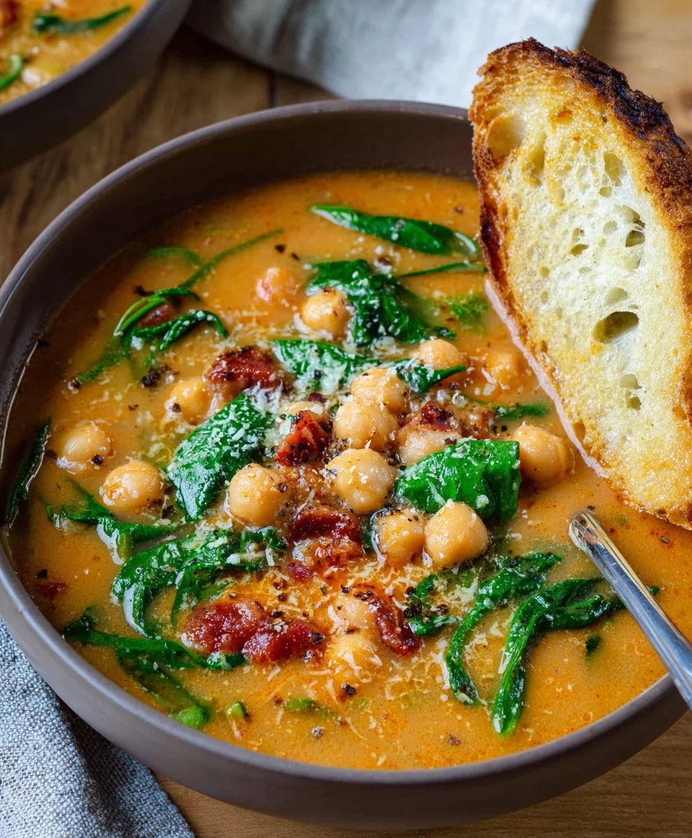 Hearty Tuscan Garbanzo Bean Soup - Easy Beef & Veggie Recipe