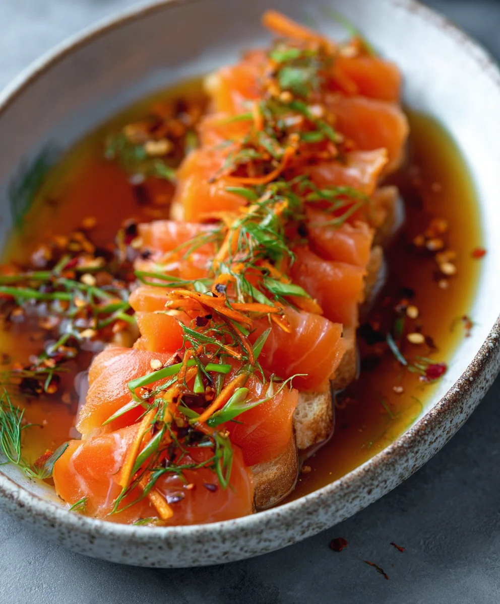 Spicy Salmon Crudo-Fresh Carrot Salad Recipe