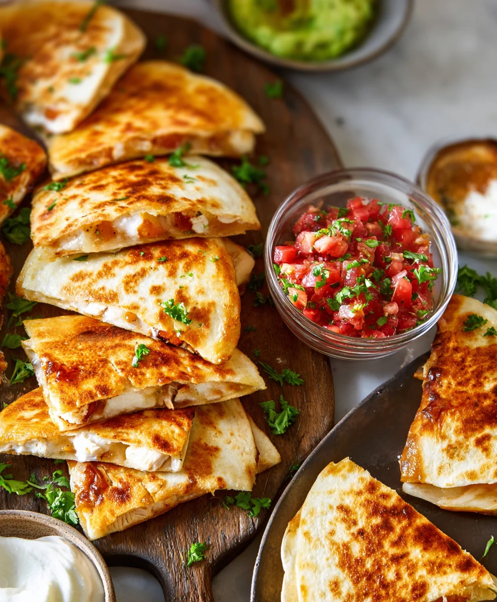 Easy Mini Chicken Quesadillas- Quick & Cheesy Bites