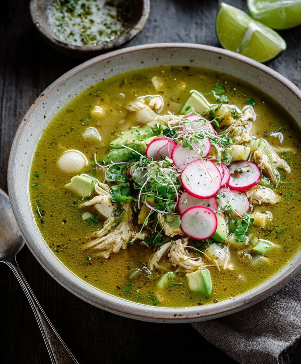 Authentic Chicken Pozole Verde-Easy Mexican Green Soup