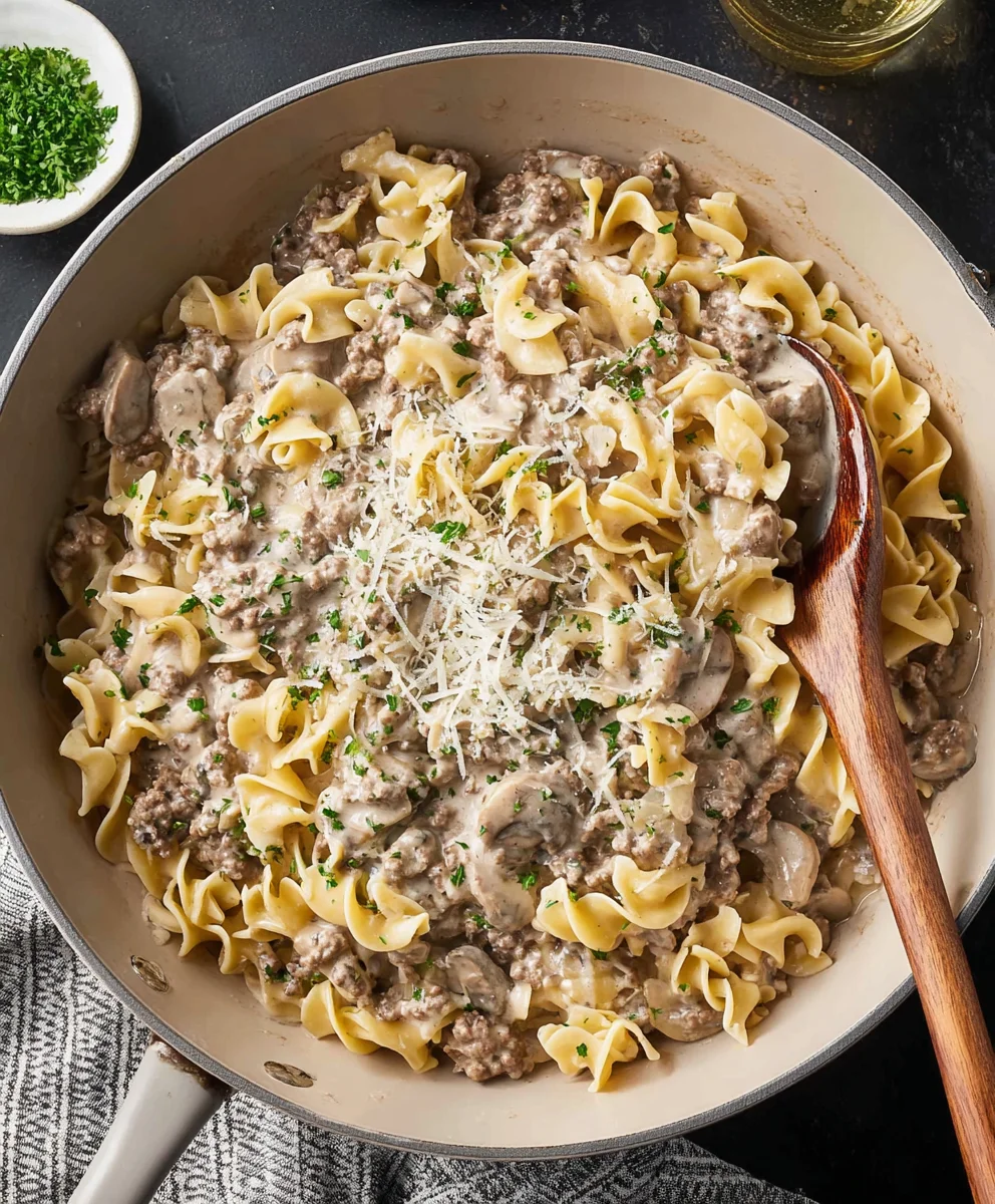 Quick Ground Beef Stroganoff Dinner