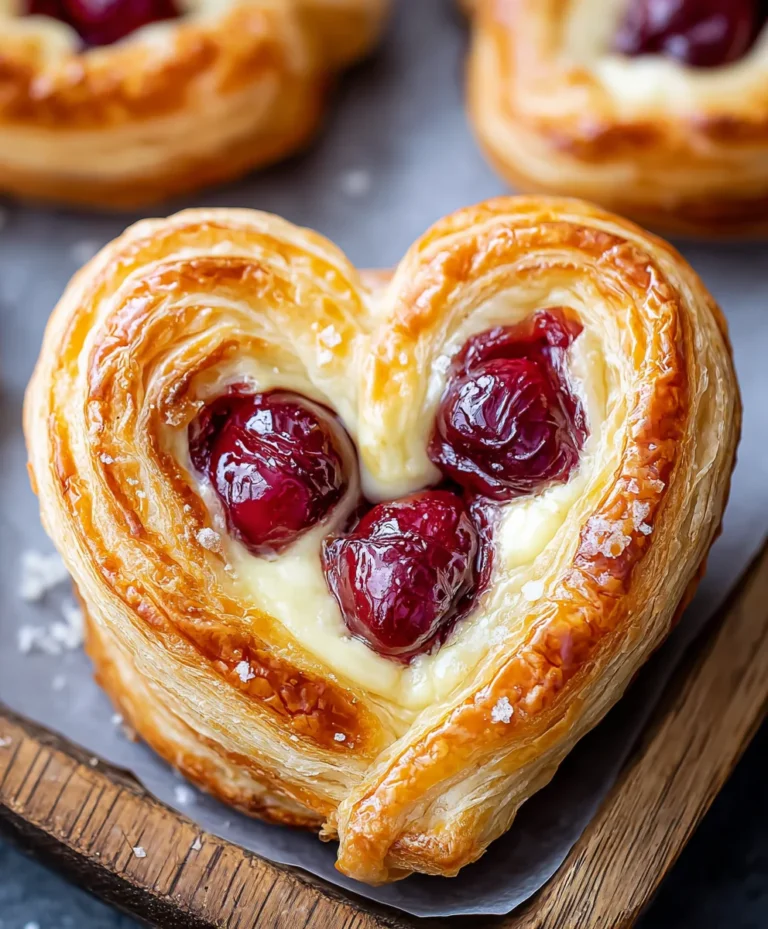 Heart-Shaped Cherry Cheese Danish Recipe