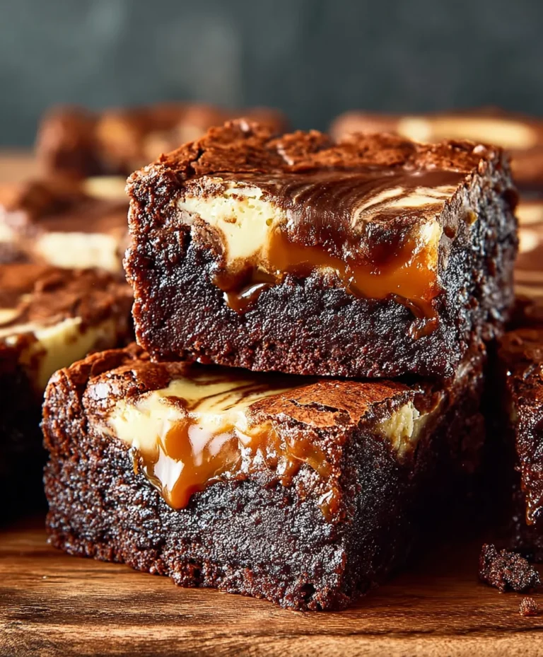 Caramel Nutella Cheesecake Brownie Bliss