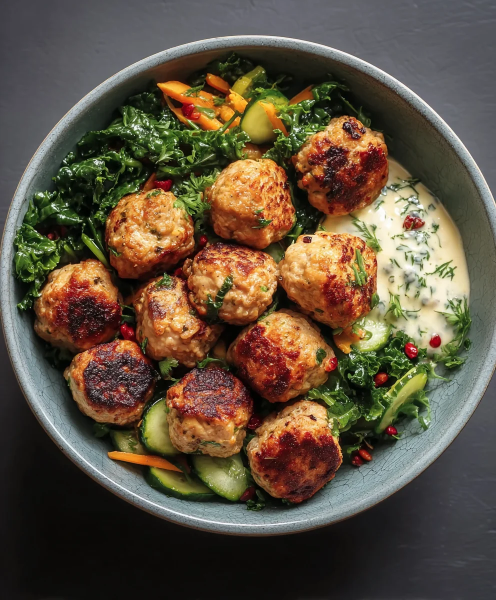Herby Chicken Meatball Bowl-Quick & Flavorful Meal