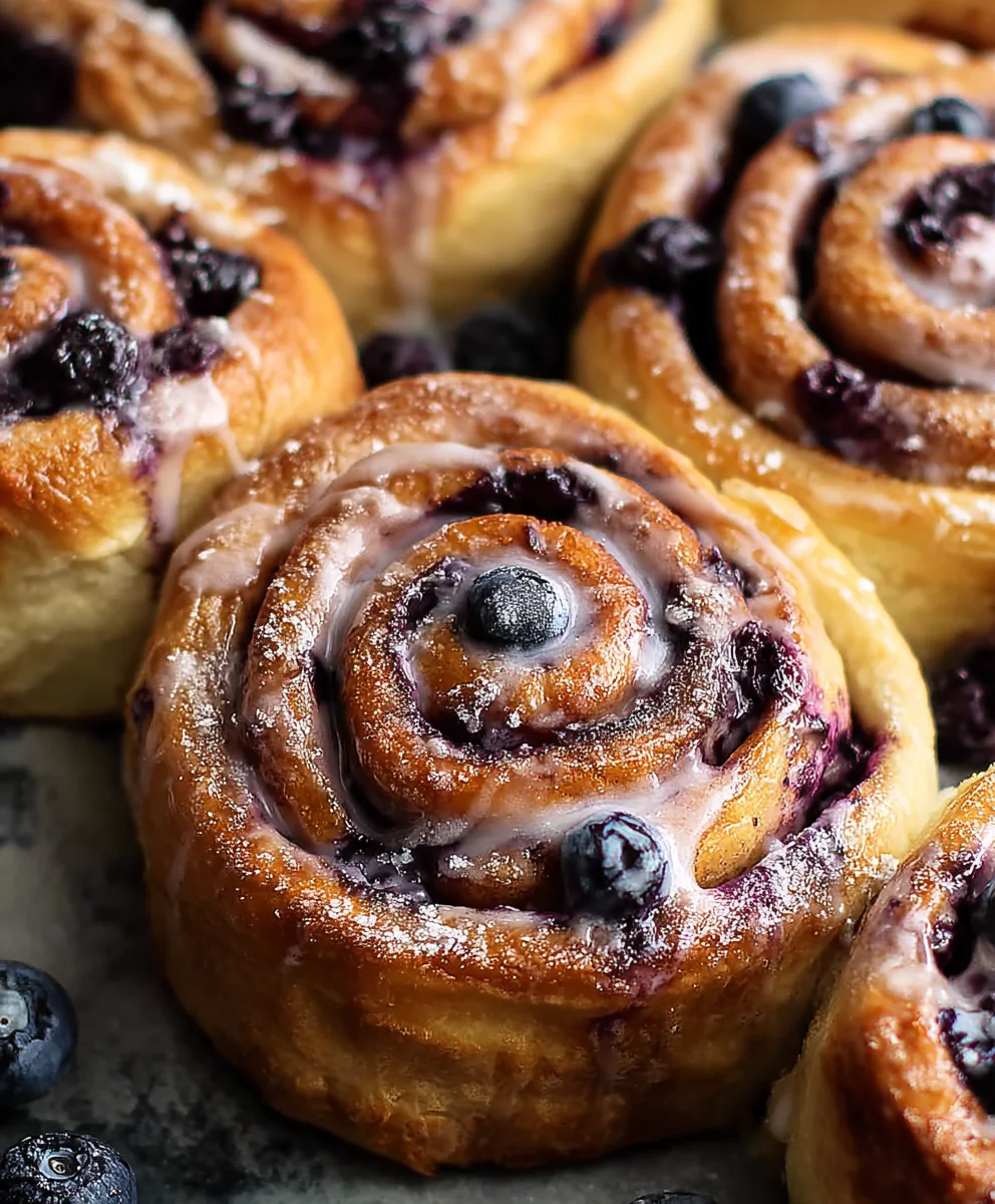 Blueberry Cinnamon Rolls-Perfectly Spiced & Fruity Delight