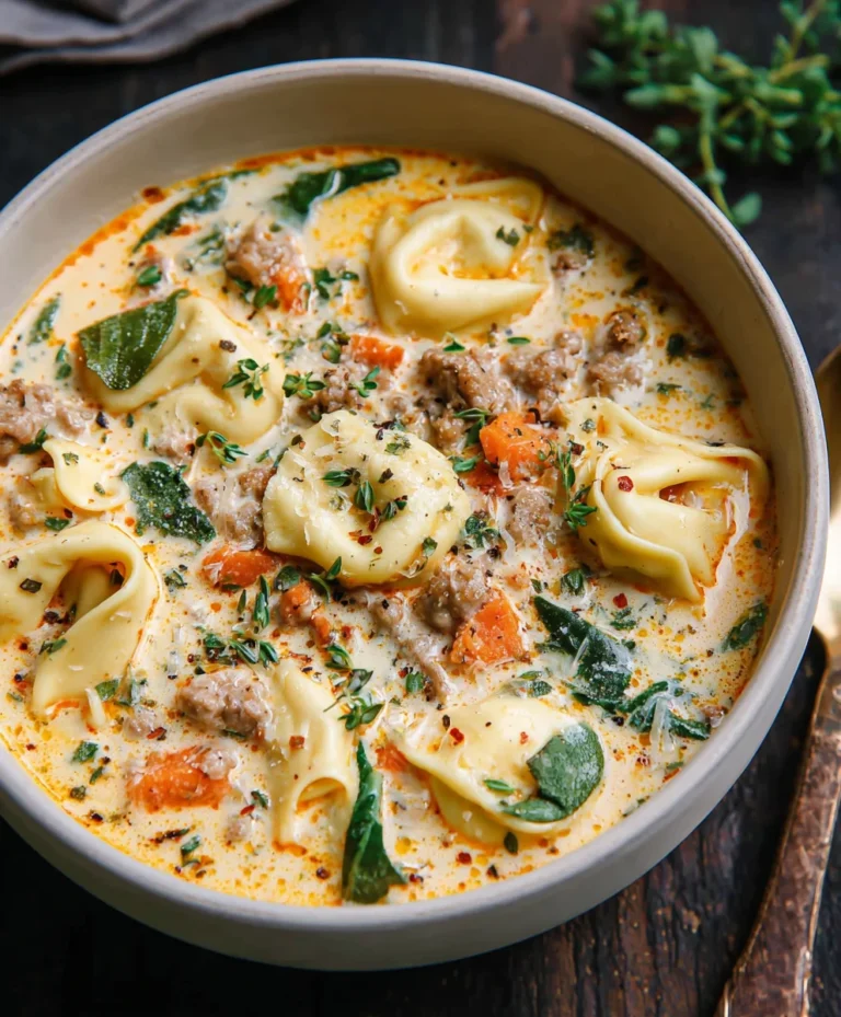 Creamy Beef Tortellini Soup- Quick & Easy Dinner