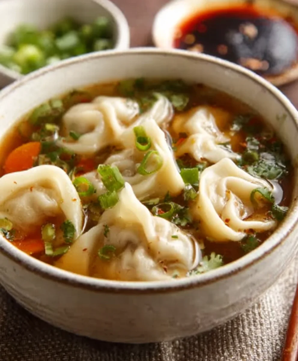 Comforting Potsticker Soup - Easy Beef Dumpling Noodle Bowl