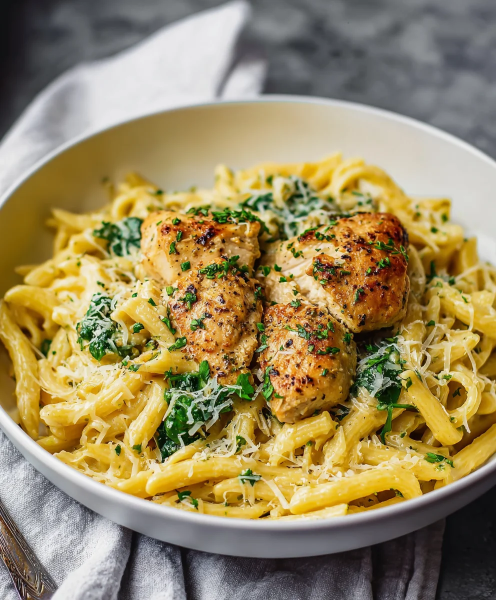 Healthy Garlic Parmesan Chicken Pasta Recipe