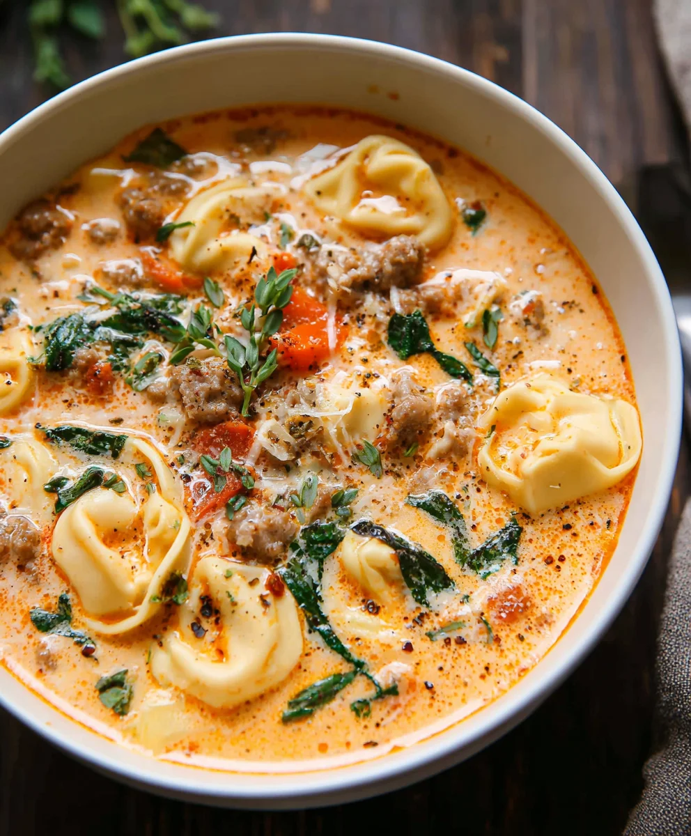 Creamy Beef Tortellini Soup- Quick & Easy Dinner
