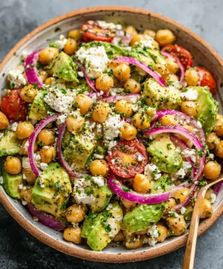 Chickpea Feta Avocado Salad – Easy Healthy Recipe