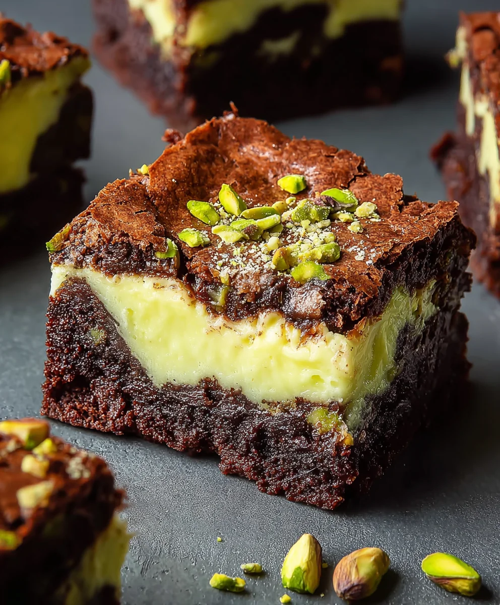 Pistachio Cheesecake Brownies Recipe-Decadent Dessert
