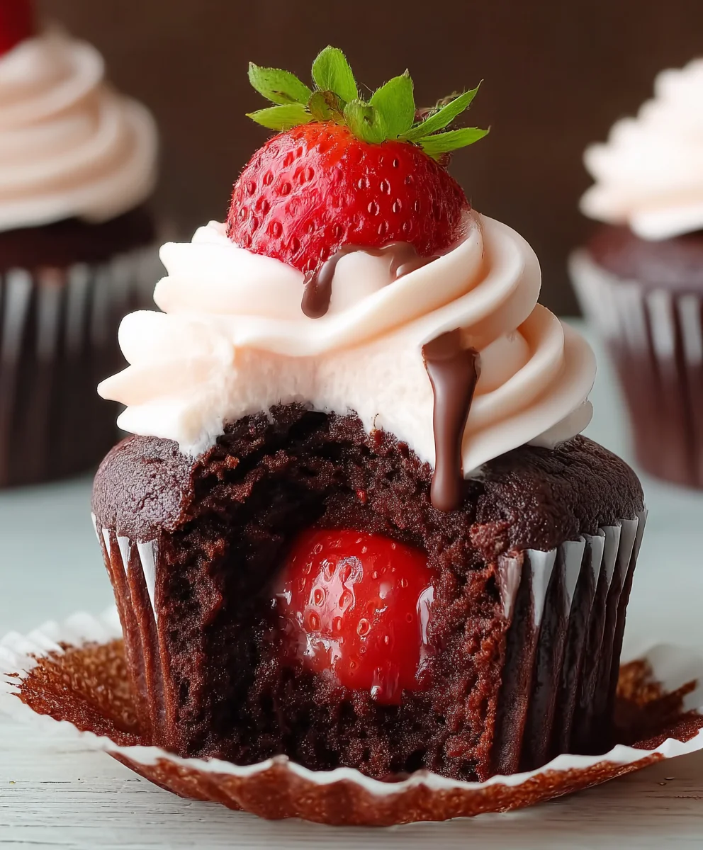 Chocolate Strawberry Cupcakes-Decadent & Delicious Treat