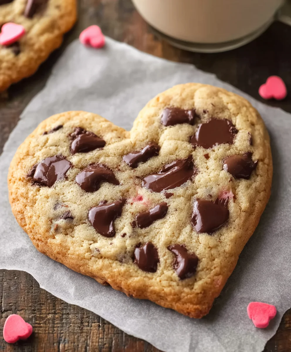 Heart-Shaped Chocolate Chip Cookies-Perfectly Sweet