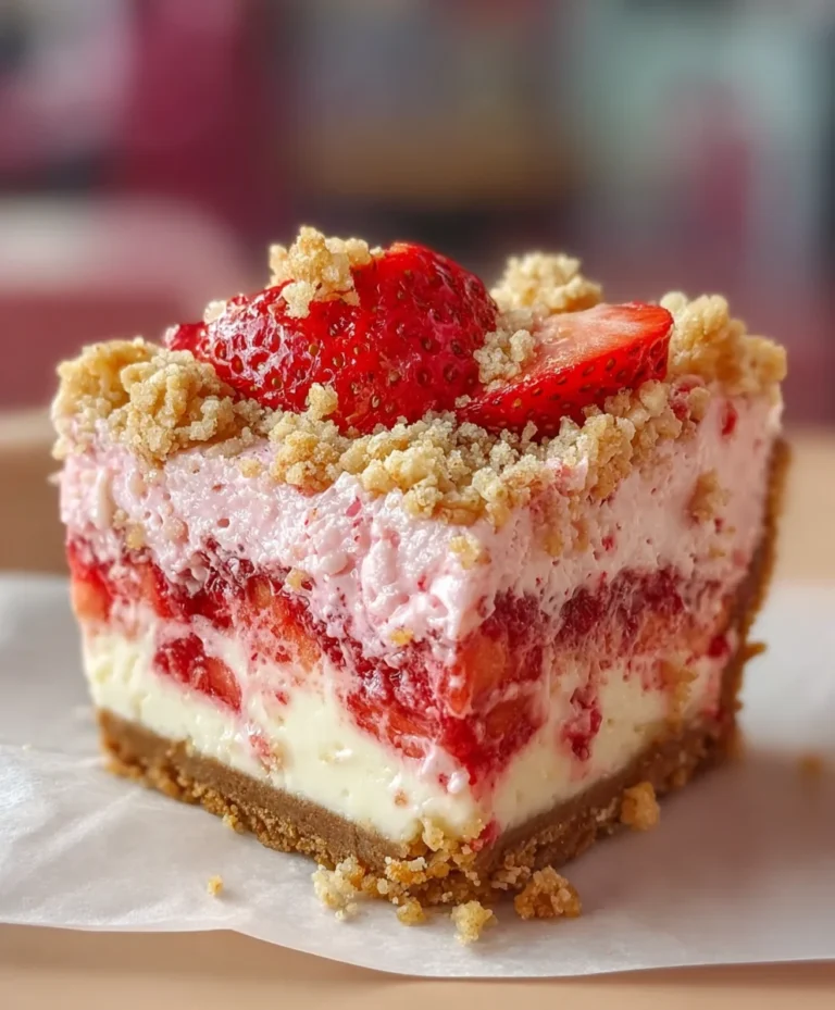 Strawberry Crunch Cheesecake-Slice Recipe