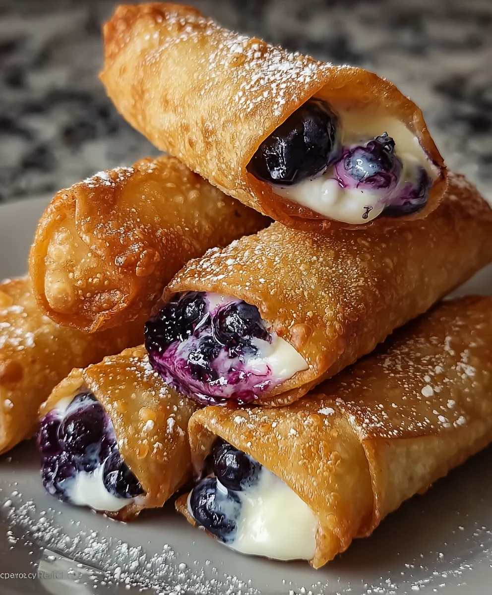 Blueberry Cream Cheese Egg Rolls - Sweet & Tangy Dessert