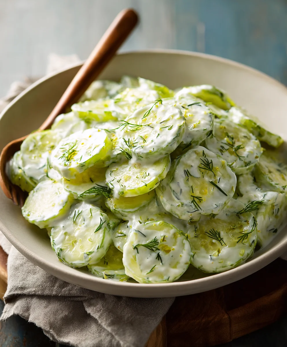 Creamy Cucumber Salad- Easy & Delicious Recipe