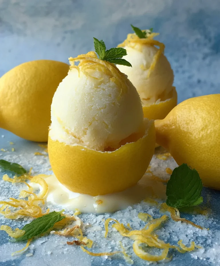 Lemon Sorbet Frozen Lemon Shell – Refreshing Dessert