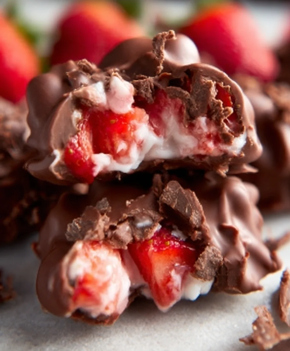 Easy Chocolate Strawberry Yogurt Clusters-Sweet Treat