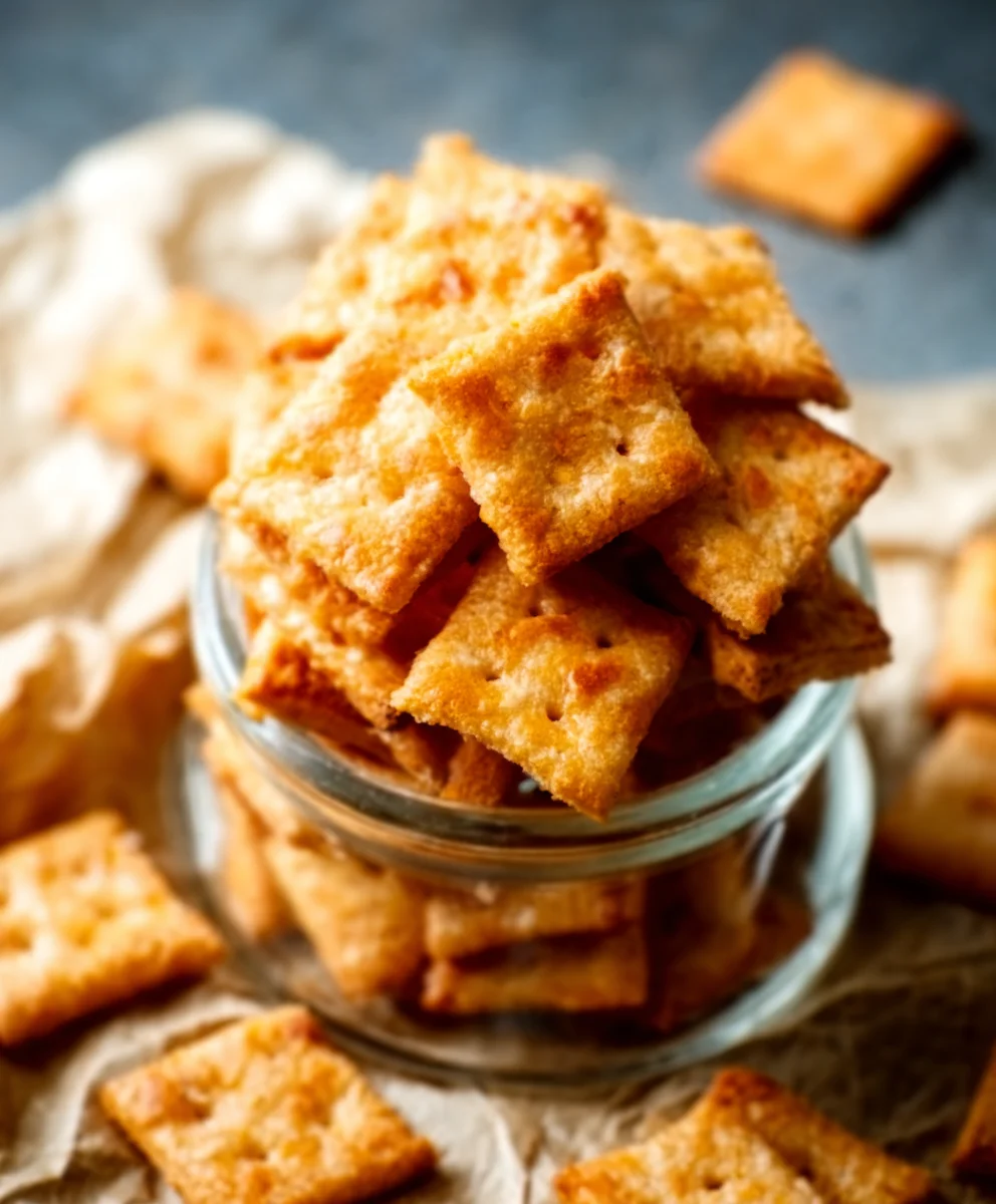 Easy Sourdough Cheese Crackers - Crispy & Delicious