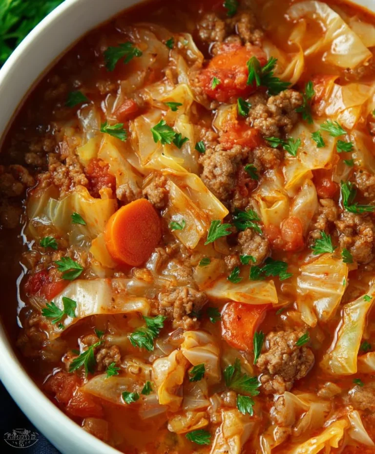 Easy Cabbage Roll Soup Recipe – Hearty Beef Delight