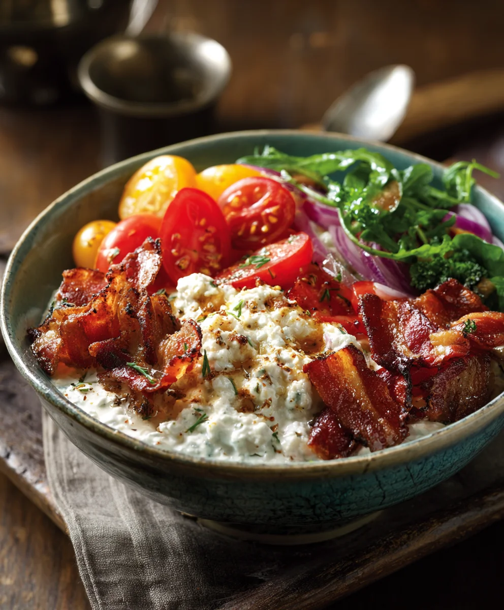 BLT Cottage Cheese Bowl-Healthy Low Carb Meal