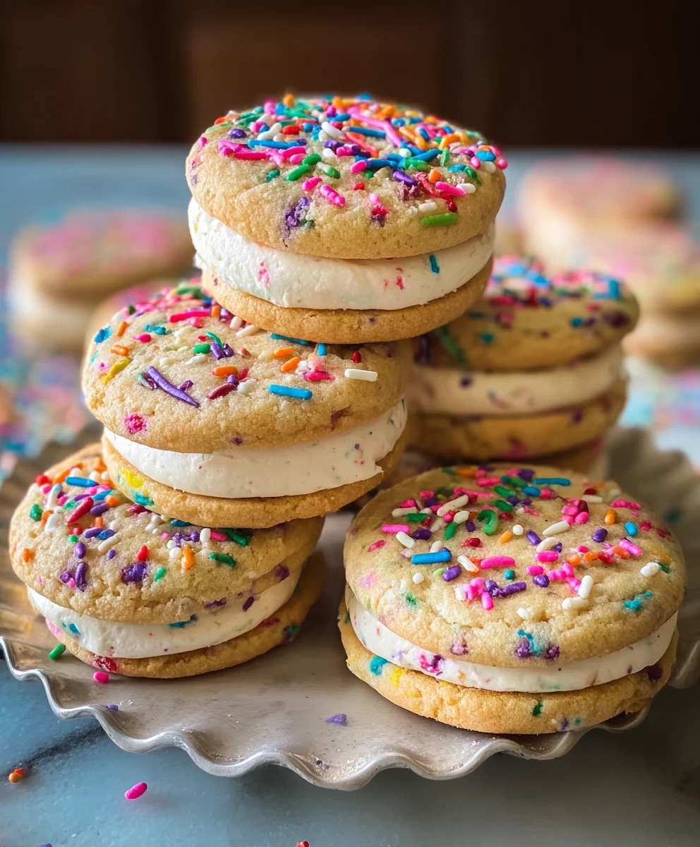 Funfetti Sandwich Cookies-Easy & Delicious Treat