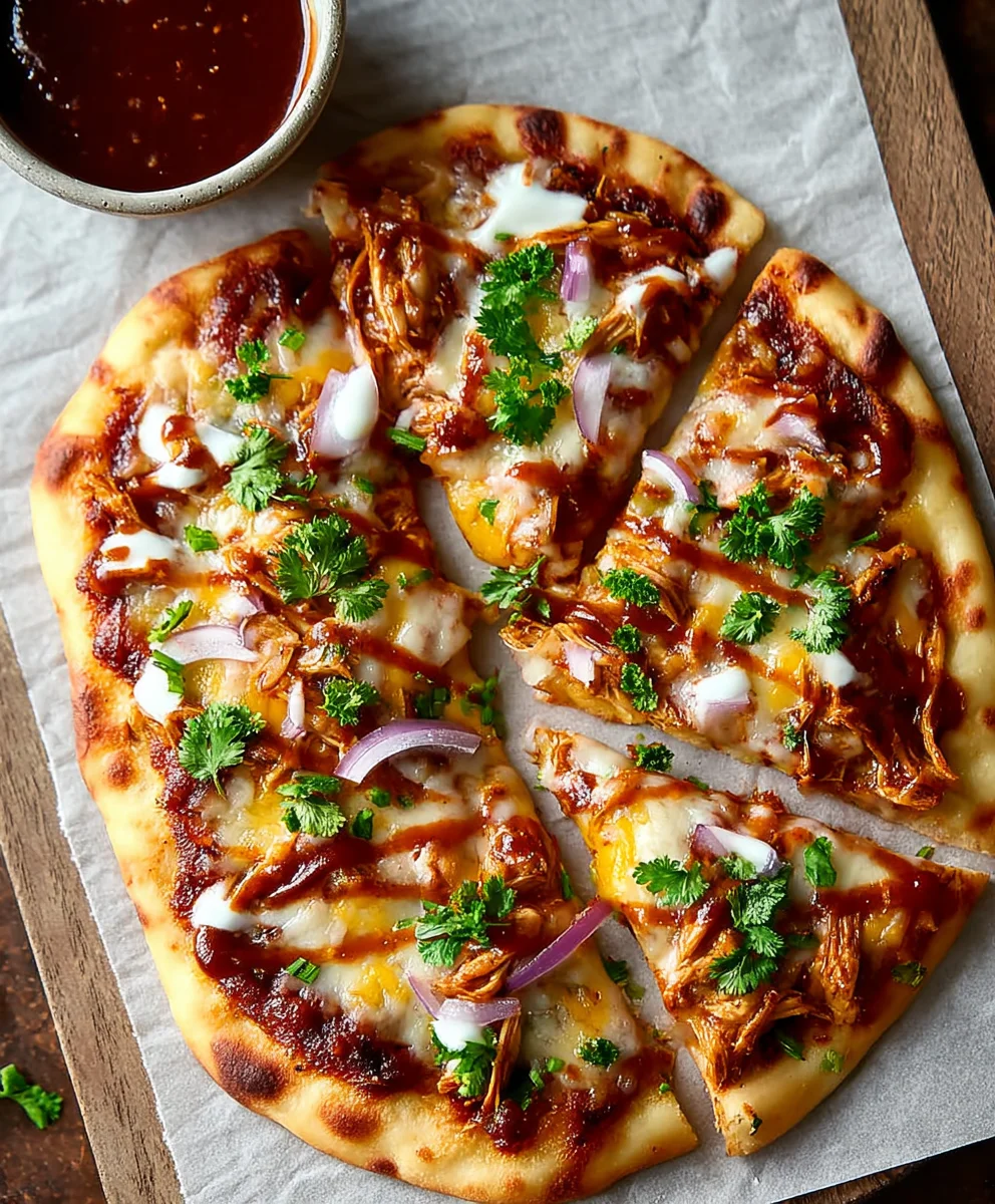Easy BBQ Chicken Naan Pizza Recipe - Quick & Delicious