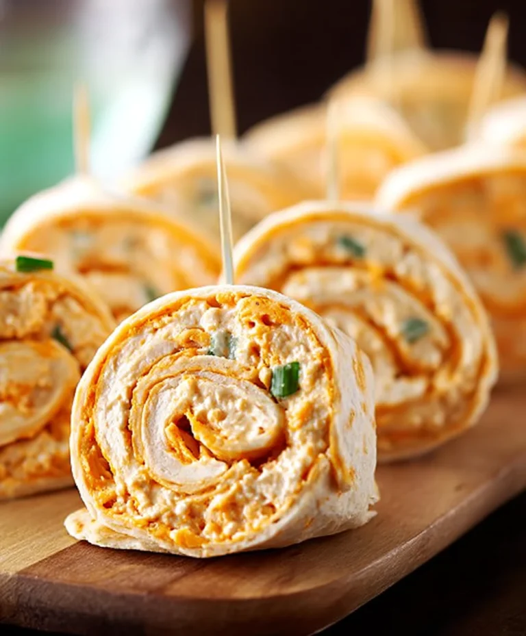Spicy Buffalo Chicken Pinwheels- Easy Appetizer
