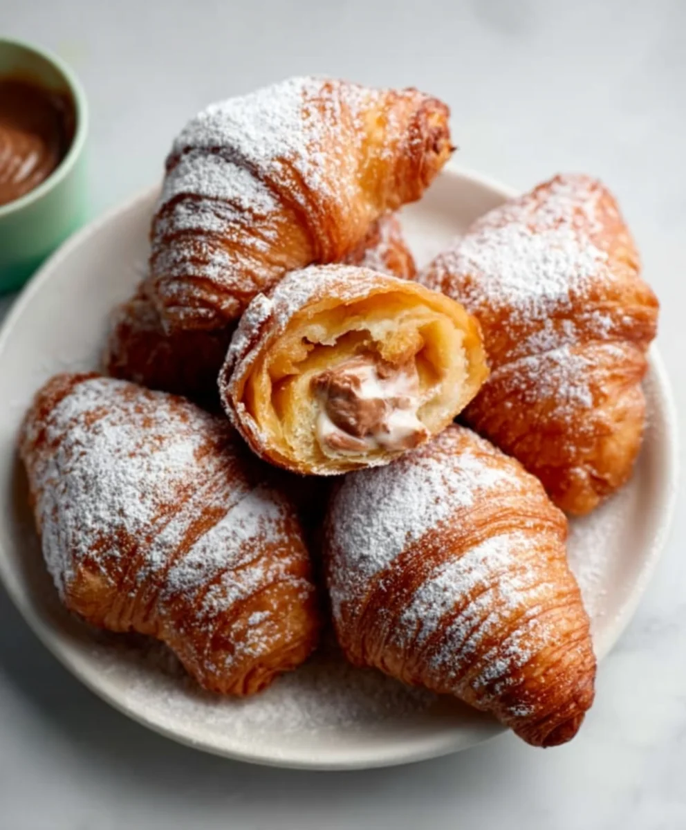 Fried Croissant Beignets - Easy Sweet Dessert Recipe