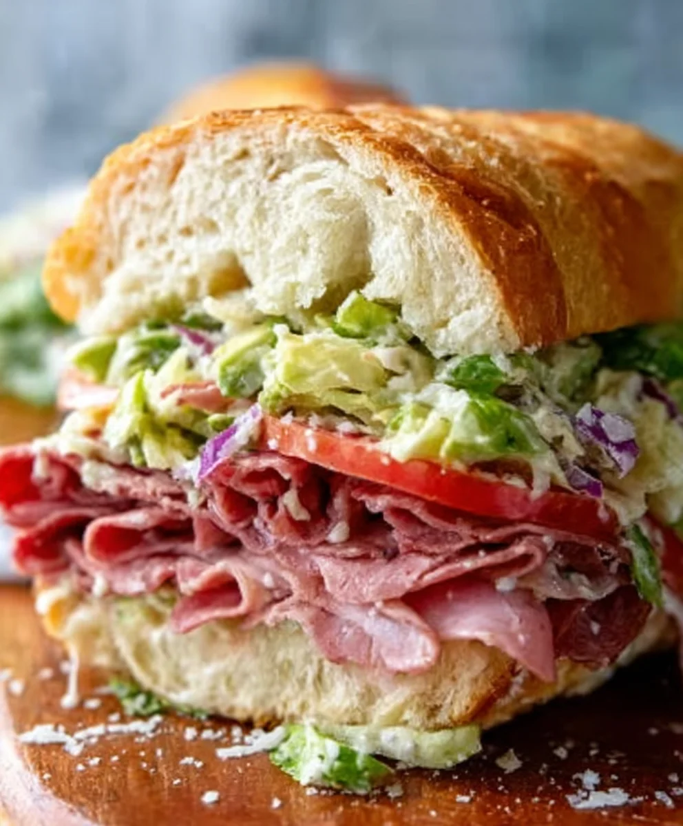 TikTok Viral Italian Beef Grinder Salad Sandwich