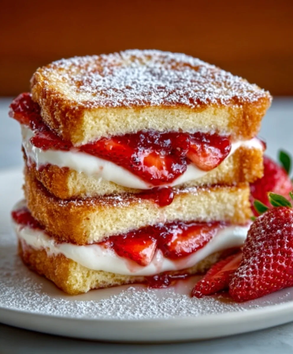 Fried Strawberry Cheesecake Sandwiches - Sweet Treat