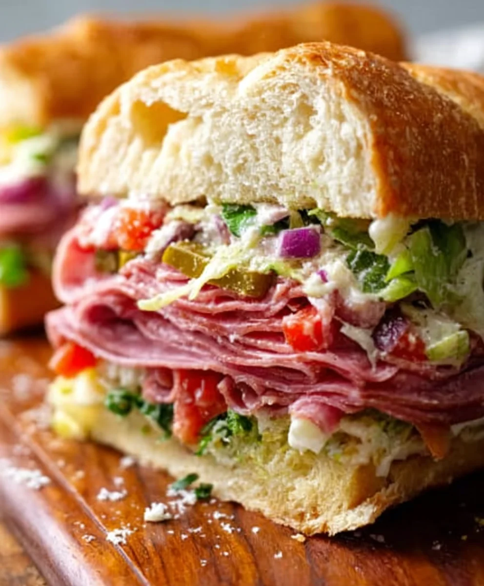 TikTok Viral Italian Beef Grinder Salad Sandwich