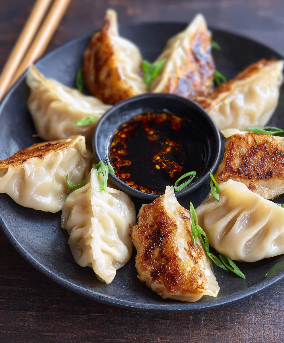 Easy Pan Fried Chicken Potstickers - Delicious Dumplings