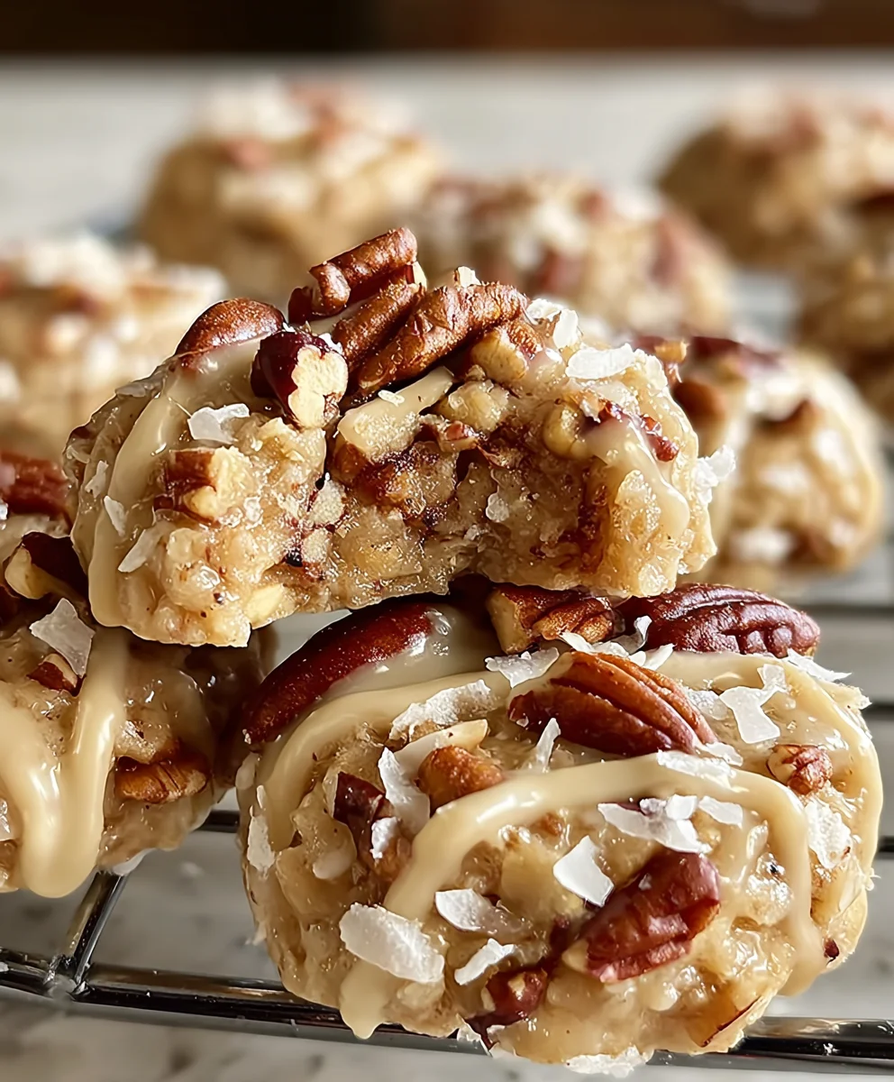 No Bake Pecan Coconut Praline Cookies-Easy Treats