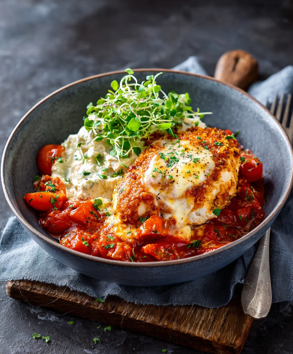 Chicken Parm Cottage Cheese Bowl-Easy Healthy Meal