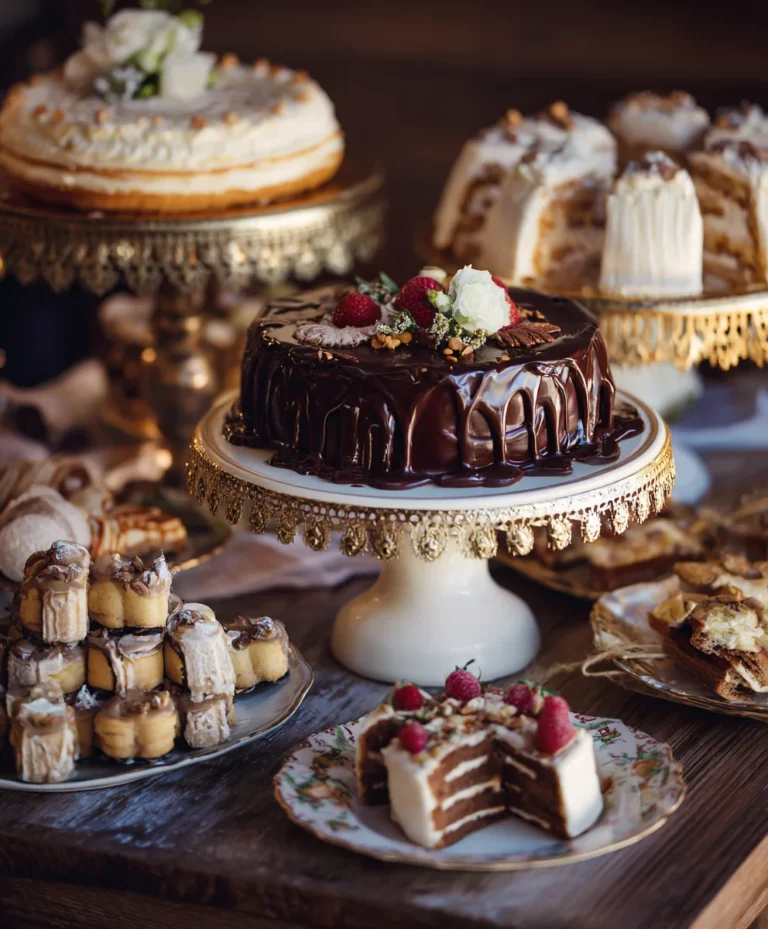 Vintage Wedding Dessert Table Ideas-Elegant Treats