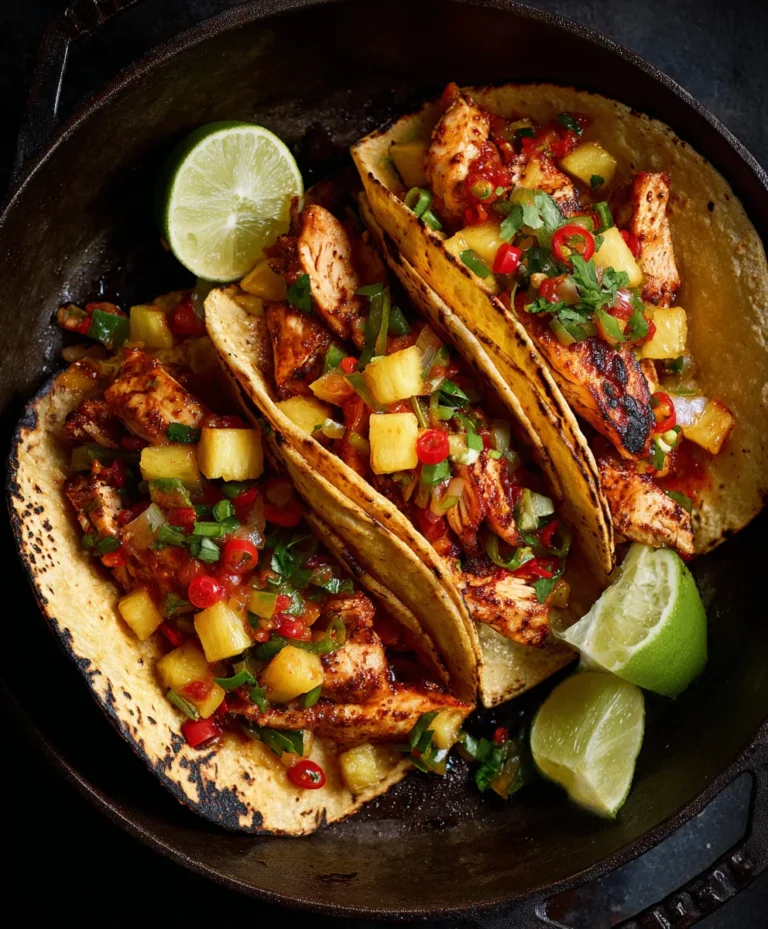 One Pan Chicken Pineapple Tacos Easy Dinner