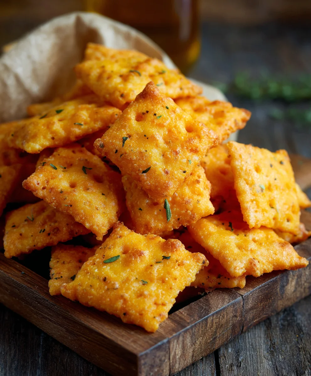 Homemade Cheddar Cheese Crackers-Cheez Its