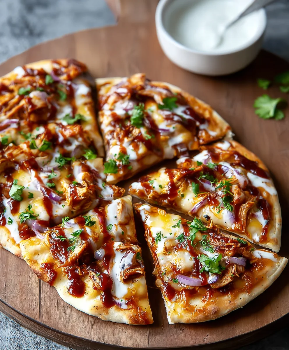 Easy BBQ Chicken Naan Pizza Recipe - Quick & Delicious