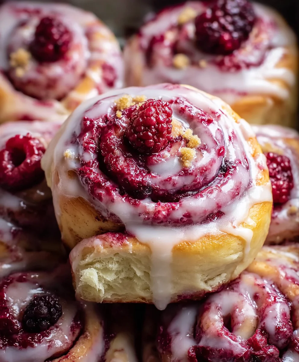 Soft Gooey Blackberry Raspberry Sweet Rolls