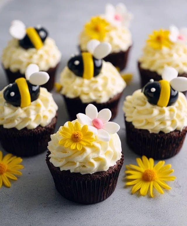 DIY Bumblebee & Flower Cupcakes