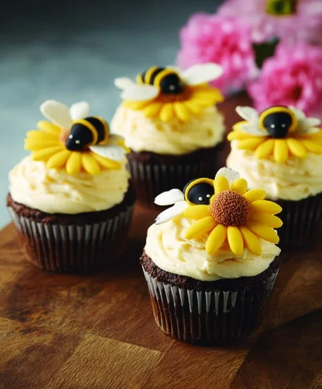 DIY Bumblebee & Flower Cupcakes