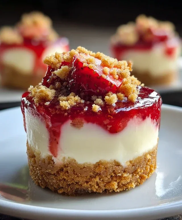 Mini Strawberry Crunch Stuffed Cheesecake