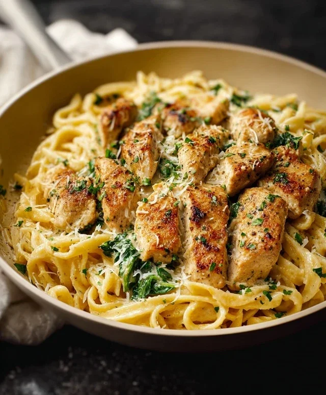 Healthy Garlic Parmesan Chicken Pasta