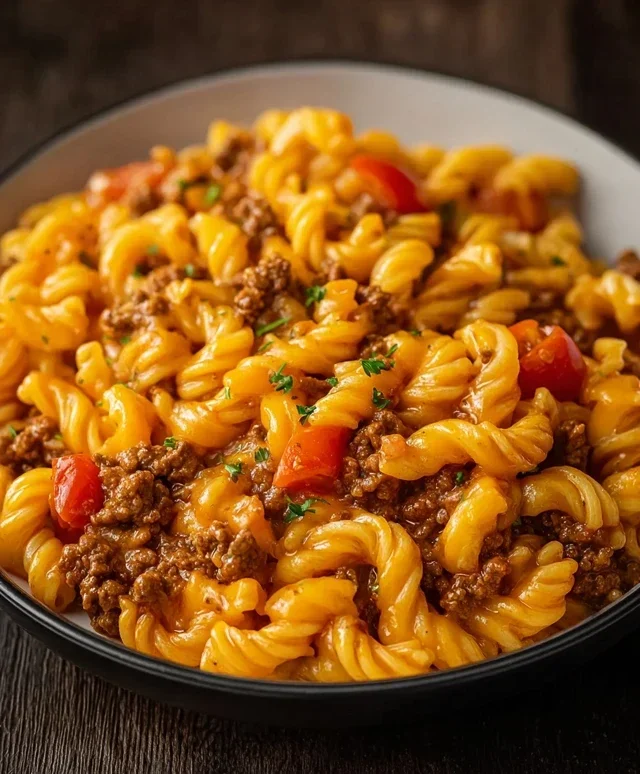 Cheesy Beef Taco Pasta