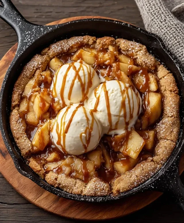 Caramel Apple Cookie Skillet